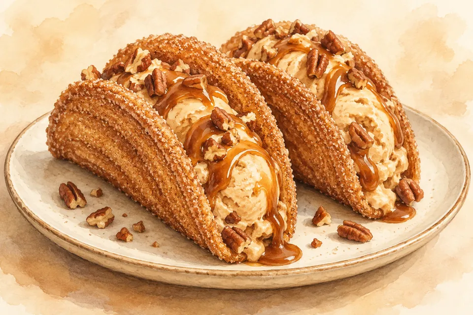 Illustration: Churro and caramel tacos