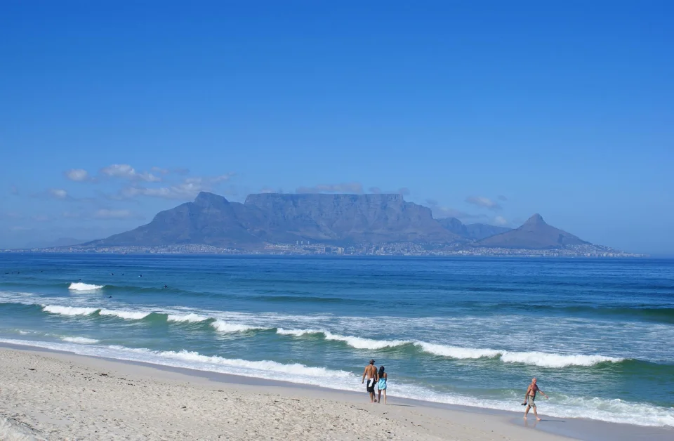 Table Mountain and Cape Town viewed across Table Bay